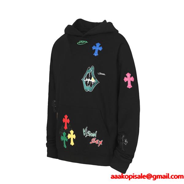 人気爆発 刺繍 ポップデザイン 2025秋冬対応 クロムハーツ コピー Chrome Hearts 上質素材 パーカー