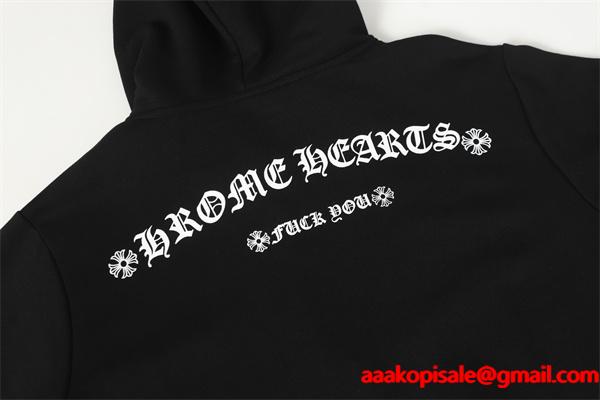 上質感 ブラック 注目の新作アイテム 洗練ミニマル 冬支度 2025秋冬コーデ クロムハーツ コピー Chrome Hearts パーカー