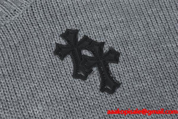 希少モデル グレー ダメージニット トレンド  2025秋冬必須 クロムハーツ スーパーコピー Chrome Hearts ニット