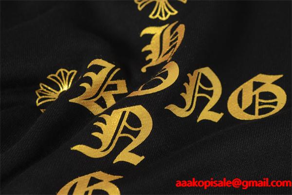クロムハーツ コピー Chrome Hearts パーカー 数量限定  ブラック ゴールド 重厚スタイル モード系 2025秋冬対応