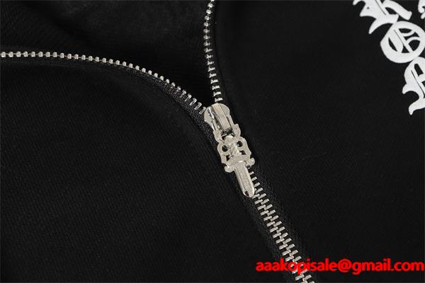 注目の新作 ホワイト シンプルジップ 上品モード 2025秋冬コーデ クロムハーツ コピー Chrome Hearts パーカー