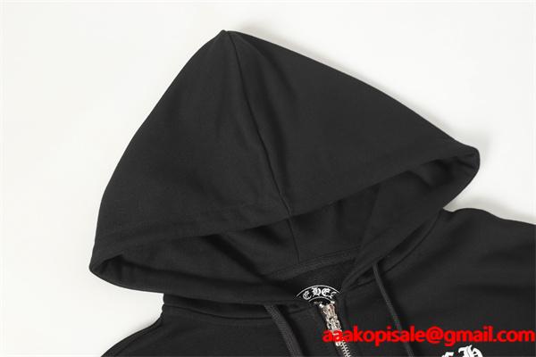 注目の新作 ホワイト シンプルジップ 上品モード 2025秋冬コーデ クロムハーツ コピー Chrome Hearts パーカー