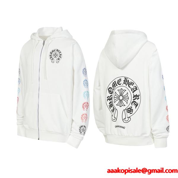 クロムハーツ コピー Chrome Hearts パーカー 売れ筋必至 お洒落ホワイト スリーブデザイン 新着注目