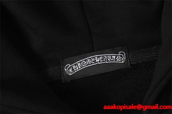 快適さ重視 グレー × ブラック シンプル 2025秋冬対応 クロムハーツ コピー Chrome Hearts ジップパーカー