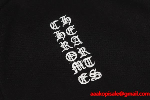 快適さ重視 グレー × ブラック シンプル 2025秋冬対応 クロムハーツ コピー Chrome Hearts ジップパーカー