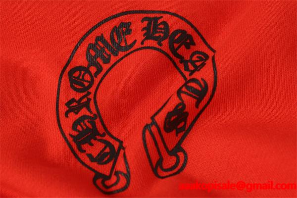 クロムハーツ コピー Chrome Hearts プルオーバーパーカー 話題沸騰 レッド × ブラック おすすめ 冬仕様