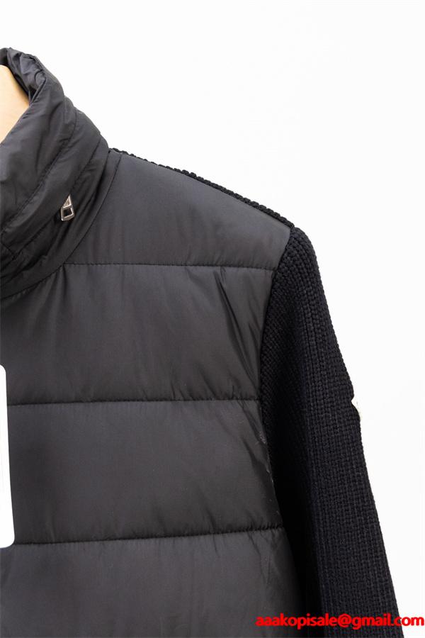 グレー × ニット切替 スタイリッシュ軽量モデル 秋冬万能 MONCLER モンクレール スーパーコピー ダウンジャケット