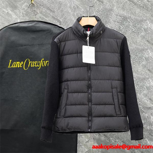 グレー × ニット切替 スタイリッシュ軽量モデル 秋冬万能 MONCLER モンクレール スーパーコピー ダウンジャケット