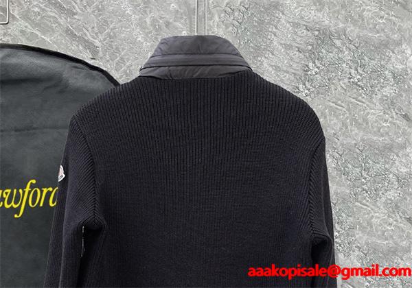 グレー × ニット切替 スタイリッシュ軽量モデル 秋冬万能 MONCLER モンクレール スーパーコピー ダウンジャケット