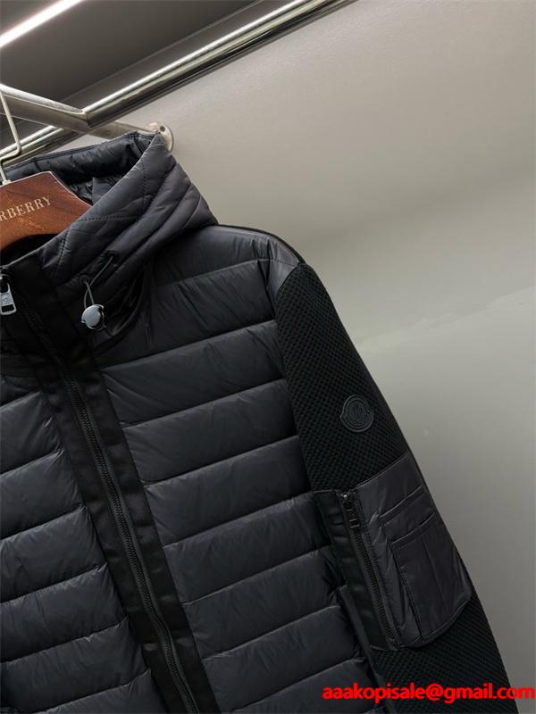 オールブラック 立体スリーブ 切替モード系 冬の注目新作 MONCLER モンクレール スーパーコピー ダウンパーカー