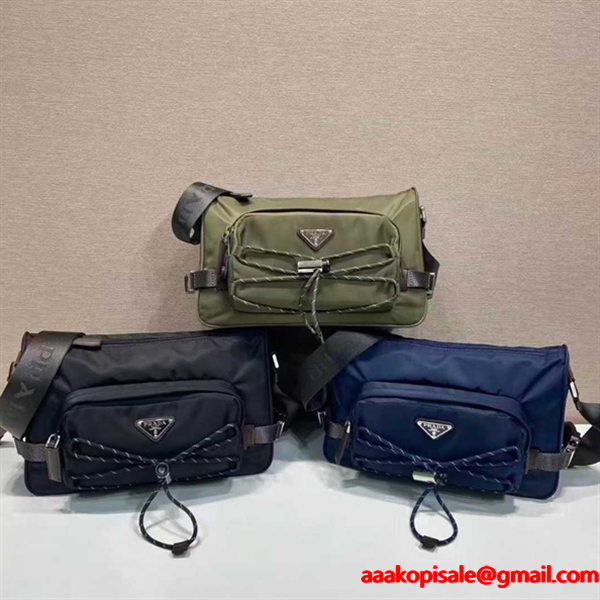 PRADA 激安 メッセンジャーバッグ 2VH192 Re-Nylon ショルダー メンズ レディース 大容量 斜め掛けバッグ