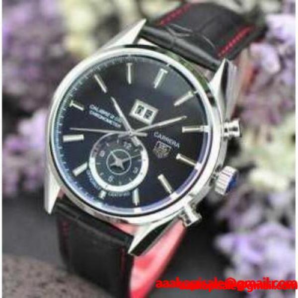 カレラ TAG HEUER 低価のタグホイヤー 激安 男性腕時計 デイト付きのブラック文字盤のメンズウォッチ タグホイヤー TAG HEUER ブランド コピー 激安(日本最大級)