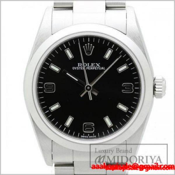 ロレックス ROLEX 77080 オイスターパーペチュアル 腕時計 SS ブラック ボーイズ /34857 【中古】ユニセックス :34857:株式会社MIDORIYA - 通販ショッピング