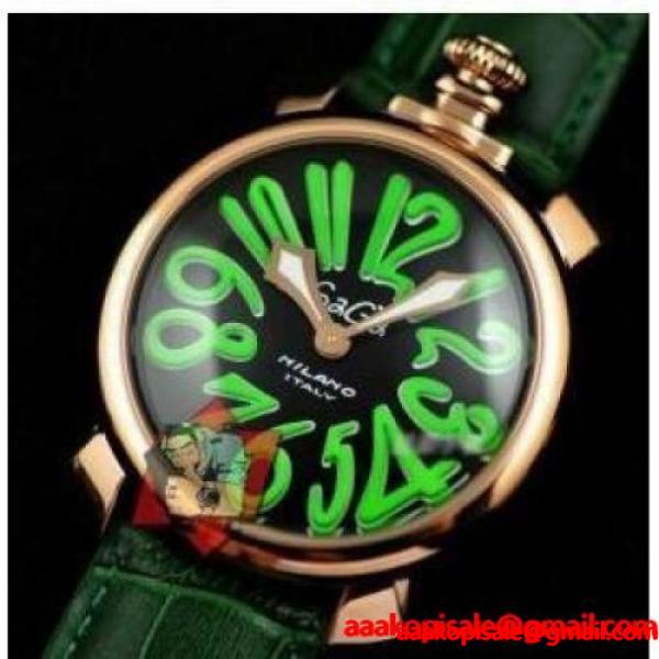 大注目　GaGa MILANO ガガミラノ　 手頃な価格腕時計 502106 502106 50216 50216 マヌアーレ 40mm グリーン レザー ガガミラノ GaGa Milano ブランド コピー 激安(日本最大級)