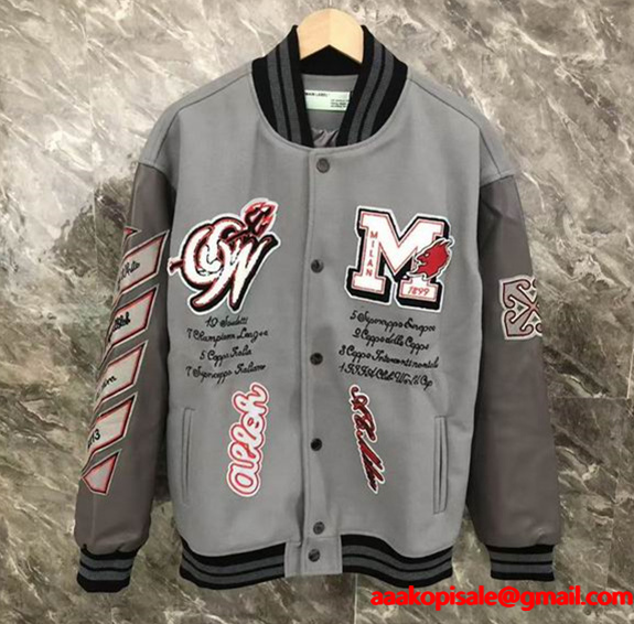 HOT人気セール Off-White オフホワイトジャケットコピーメンズスタジャン冬服アウター防寒着