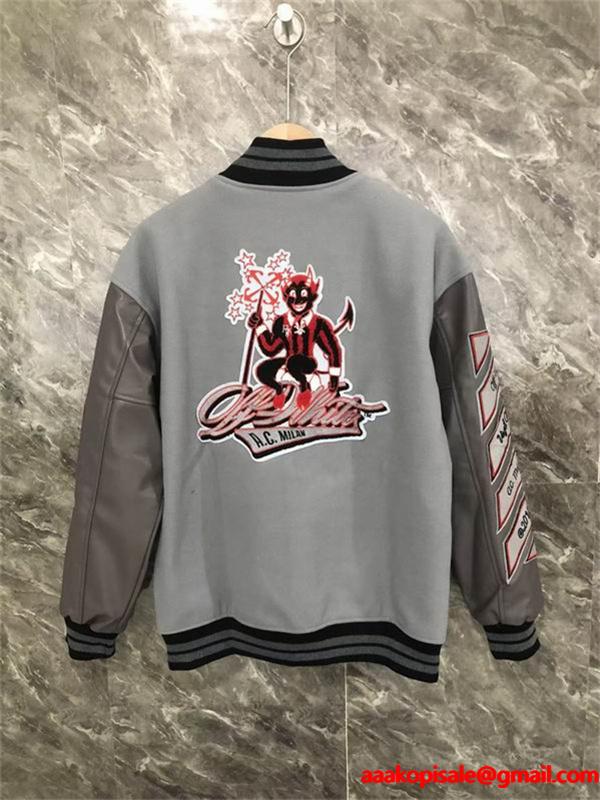 HOT人気セール Off-White オフホワイトジャケットコピーメンズスタジャン冬服アウター防寒着