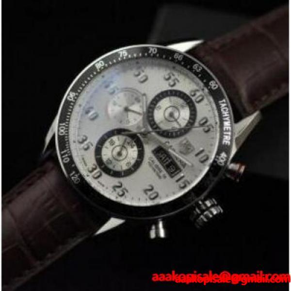 TAG HEUER フォーミュラ1 自動巻き コーヒ色のレザーベルト 限定セール大人気の曜日と日付が付くタグホイヤー 時計 メンズ タグホイヤー TAG HEUER ブランド コピー 激安(日本最大級)