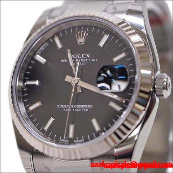 ロレックス ROLEX オイスターパーペチュアルデイト34mm 腕時計 115234 メンズ 自動巻き ブラックxシルバー ブレスレットベルト 生活防水 インデックスバー :d5000137:UPRISE Yahoo ショップ - 通販ショッピング