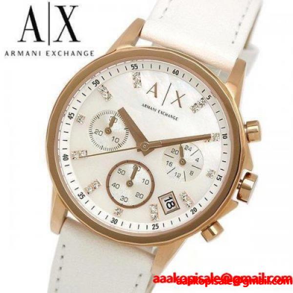 ARMANI EXCHANGE アルマーニエクスチェンジ 腕時計 レディース クロノグラフ 本革レザー ホワイト シェル文字盤 ラインストーン A|X 女性用 AX4364 :ax4364:腕時計 財布 バッグのCAMERON - 通販ショッピング