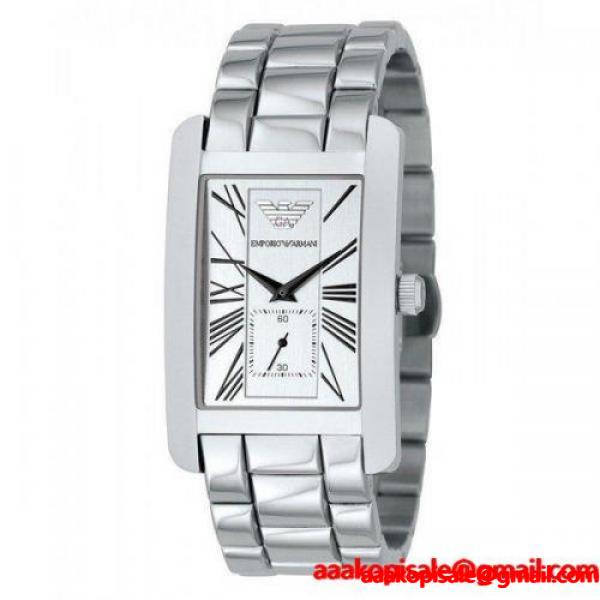 エンポリオ アルマーニ EMPORIO ARMANI 腕時計 メンズ AR0145 レクタンギュラー シルバーダイアル 限定モデル メンズファッション