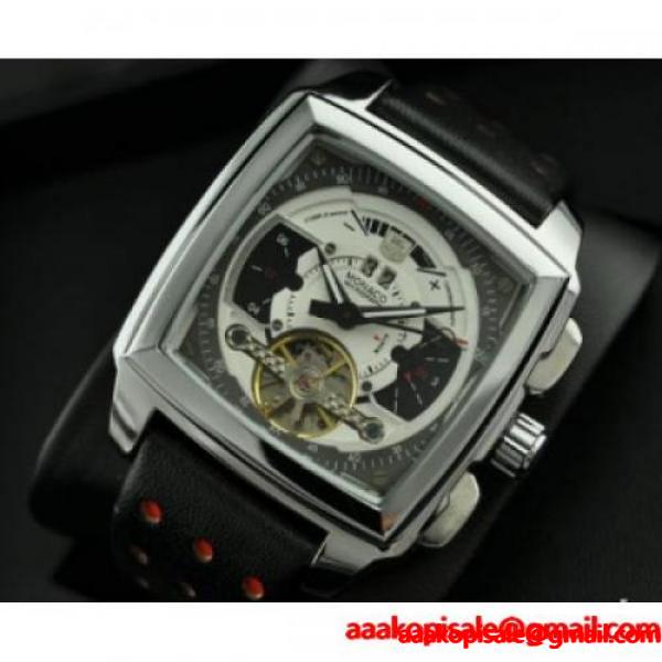優等品　自動巻きTAG HEUER-タグホイヤー メンズ腕時計 トゥールビヨン日付表示 レザー 3845mm