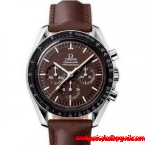 オメガスピードマスター プロフェッショナル腕時計レザーベルトブラウンOMEGA SPEEDMASTER