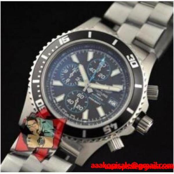 ブラックとシルバーのチエーン 爆買いセール ブライトリング偽物 BREITLING アビスブルー A17391 スーパーオーシャン 腕時計 自動巻き メンズウォッチ ブライトリング BREITLING ブランド コピー 激安(日本最大級)