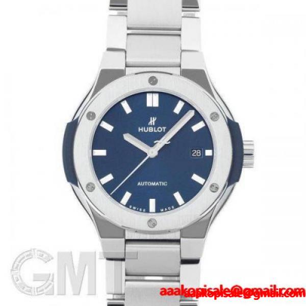 【2017年新作】ウブロ クラシック・フュージョンチタニウム ブレス ブルー 33mm 585NX7170NX HUBLOT新品 レディース 品質の良い腕時計