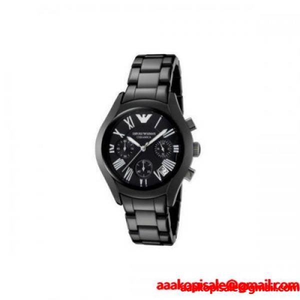 エンポリオアルマーニ EMPORIO ARMANI 腕時計 レディース AR1401 ブラックダイアル クロノグラフ セラミカ