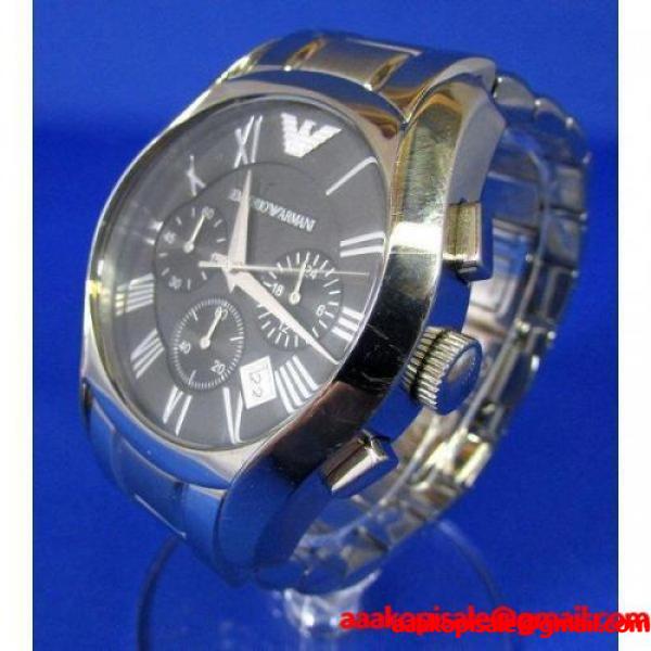 EMPORIO ARMANI エンポリオ アルマーニ 腕時計 クラシッククロノグラフ ブラック シルバー AR0673 通販