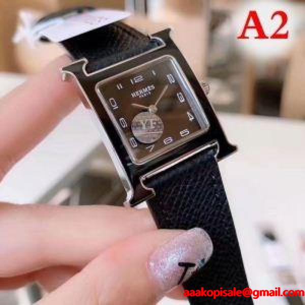 エルメス 腕時計 コピーHERMES品質保証お買い得ストリートアメカジウォッチ女性レザーベルト人気ブランドコピー