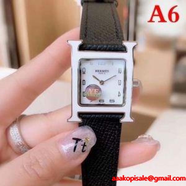 エルメス 腕時計 コピーHERMES品質保証お買い得ストリートアメカジウォッチ女性レザーベルト人気ブランドコピー