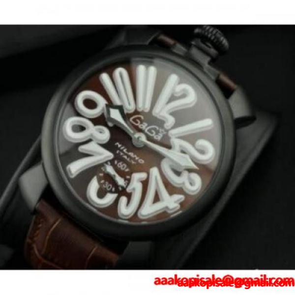 クラシックGAGAMILANOガガ ミラノマヌアーレブラウン文字盤ホワイトインデックス レザーベルト50101