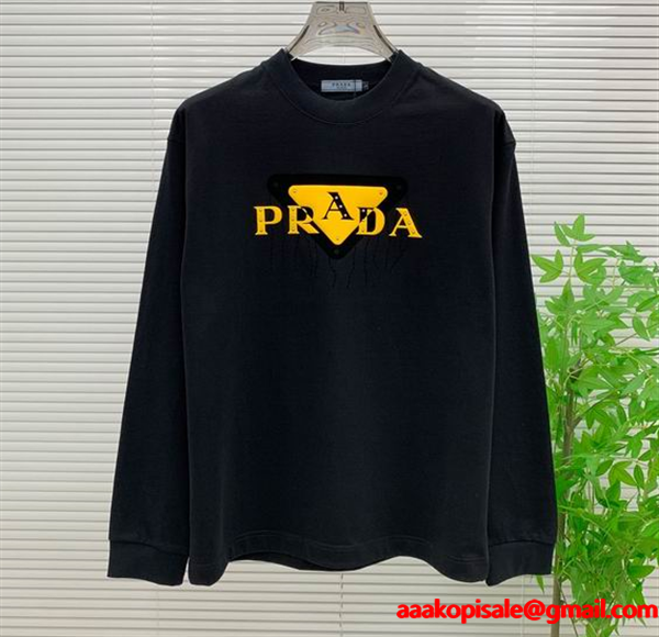 2025春夏  PRADA 綺麗に決まるフォルム！ メンズファッションプラダ長袖Tシャツ__スーパーコピーブランド激安通販 専門店