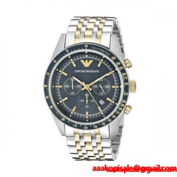 エンポリオ アルマーニ EMPORIO ARMANI 腕時計　タジオ ブラックダイアル×ツートンステンレスベルト 通販 ショッピング
