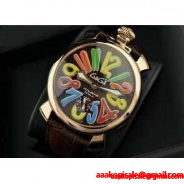 品質保証大人気なガガミラノ 時計 メンズ GAGA MILANO 50212 BRW ブラウン ゴールド 3針と数字表示のウォッチ_ガガミラノ GaGa Milano_ブランド コピー 激安(日本最大級)