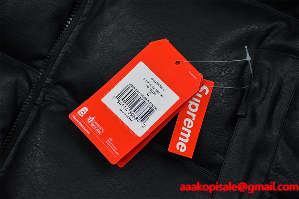 シュプリームダウンジャケットスーパーコピーSupreme x The North Face 17fw  Leather Nuptse Jacket トレンドランキングブランド