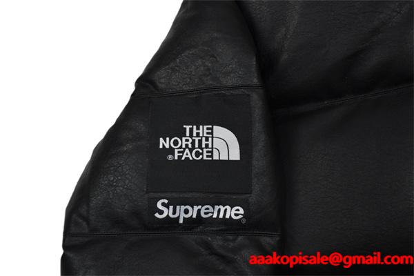 シュプリームダウンジャケットスーパーコピーSupreme x The North Face 17fw  Leather Nuptse Jacket トレンドランキングブランド