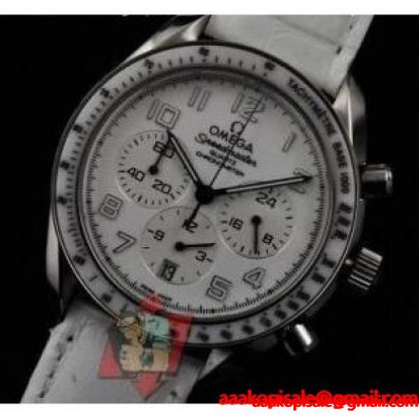 カレンダー機能付きのオメガ 時計 レディース　Omega　スピードマスター限定・記念モデル　電池交換不要　白い女性ウォッチ_オメガ OMEGA_ブランド コピー 激安(日本最大級)