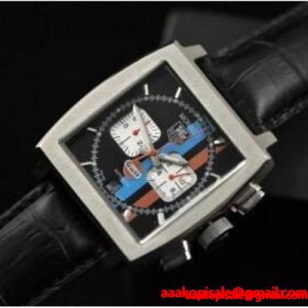 TAG HEUER タグホイヤー モナコクロノグラフ Cal12 キャリバー12 スティーブ・マックイーン CAW2111FC6183 定番人気なメンズ腕時計 黒レザー タグホイヤー TAG HEUER ブランド コピー 激安(日本最大級)