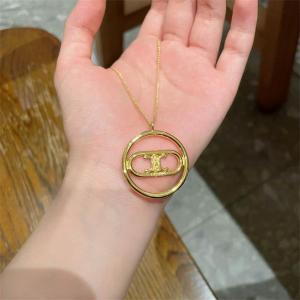 CELINE セリーヌ スーパーコピー 2025秋冬新作 トリオンフサークル ゴールドチェーンネックレス