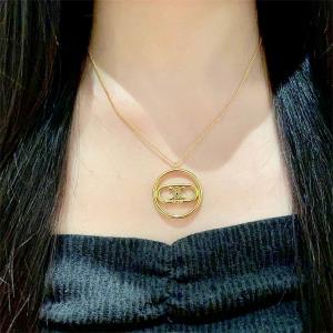 CELINE セリーヌ スーパーコピー 2025秋冬新作 トリオンフサークル ゴールドチェーンネックレス