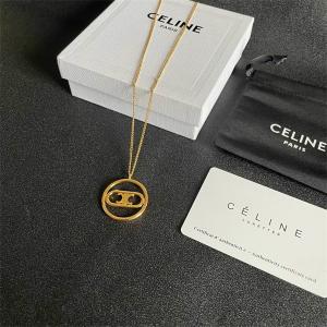 CELINE セリーヌ スーパーコピー 2025秋冬新作 トリオンフサークル ゴールドチェーンネックレス