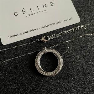 2025秋冬 シルバーサークル クリスタルトリオンフ ネックレス CELINE セリーヌ スーパーコピー 