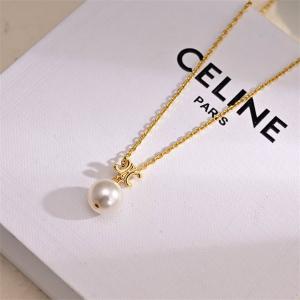 CELINE セリーヌ コピー 2025秋冬新作 トリオンフ×天然風パール エレガンスロングネックレス‘
