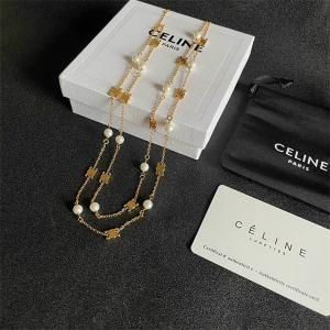 チェーン×パール コンビネーション モダンネックレス CELINE セリーヌ スーパーコピー 