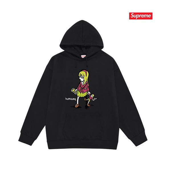 ブラック 2025秋冬 アートグラフィック Supreme シュプリーム 偽物 イラストパーカー