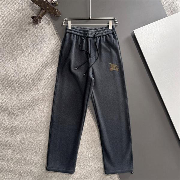 チャコールグレー シンプル バーバリー Burberry 偽物  秋冬ストレートパンツ さりげないロゴデザイン