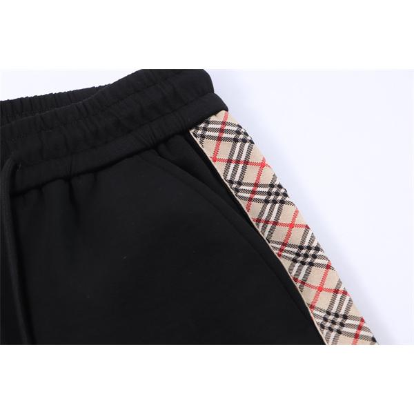 深みブラック 2025秋冬 ぬくもり感じる 上質チェックラインパーカーパンツ バーバリー Burberry 偽物