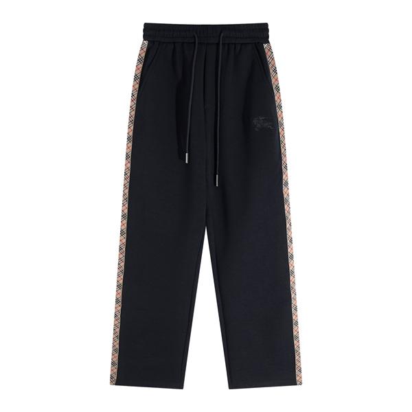 深みブラック 2025秋冬 ぬくもり感じる 上質チェックラインパーカーパンツ バーバリー Burberry 偽物